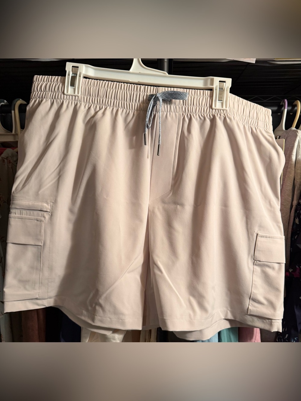 all in motion Men's Cargo Drawstring Shorts - Cream